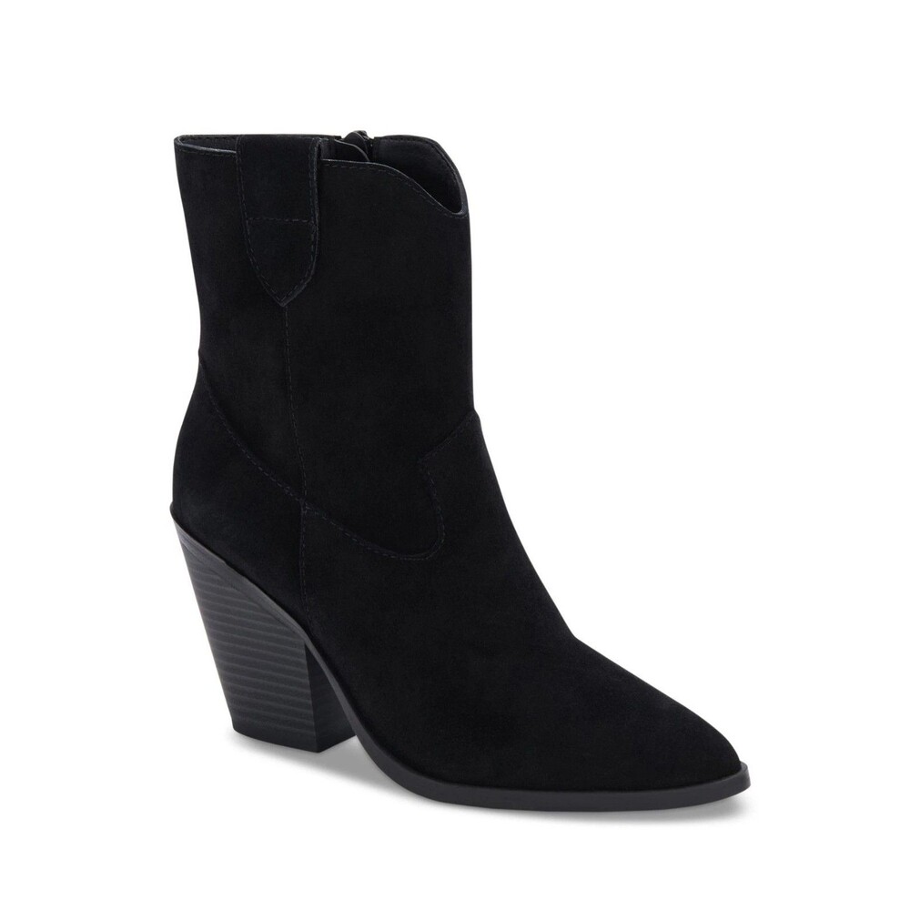 Aqua College Womens 8 M Black Suede Winder Mid Calf Western Booties NIB MP6